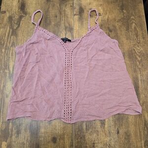 ambiance blush pink crop top women's size medium